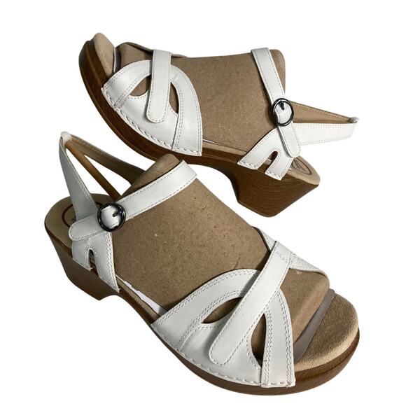 Dansko Women's Season Full Grain White Slingback Heels Size 10.5 - Picture 1 of 6